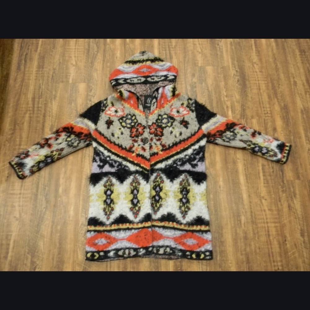 Vertigo Paris BOHO Hooded Knit Sweater